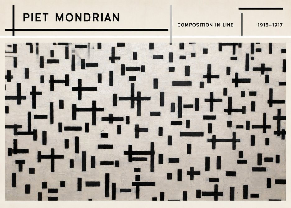 Piet Mondrian Composition in Line No3 - Plakát