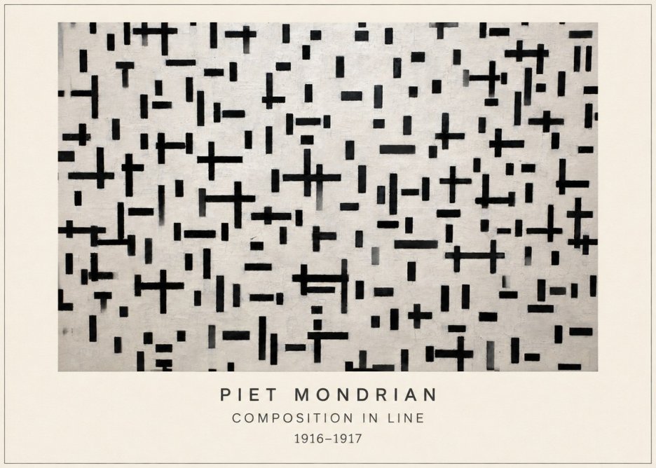 Piet Mondrian Composition in Line No4 - Plakát