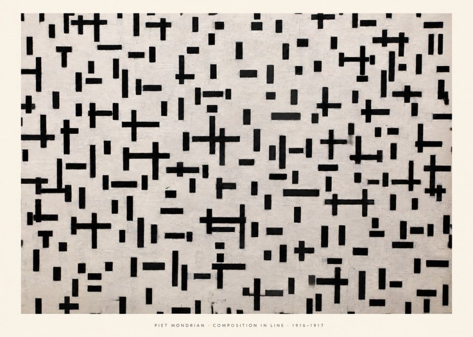 Piet Mondrian Composition in Line No5 - Plakát