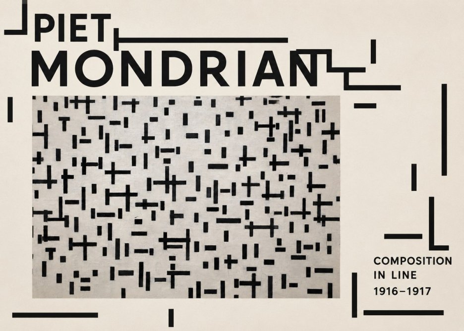 Piet Mondrian Composition in Line No6 - Plakát