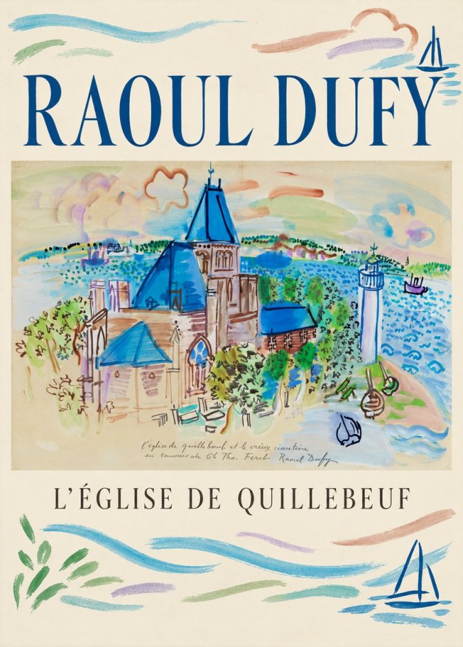 Raoul Dufy L'église De Quillebeuf No1 - Plakát