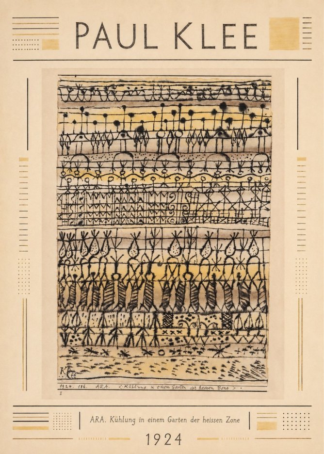 Paul Klee Ara. Kühlung in Einem Garten Der Heissen Zone No2 - Plakát