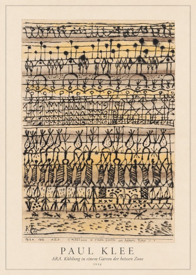 Paul Klee Ara. Kühlung in Einem Garten Der Heissen Zone No4 - Plakát