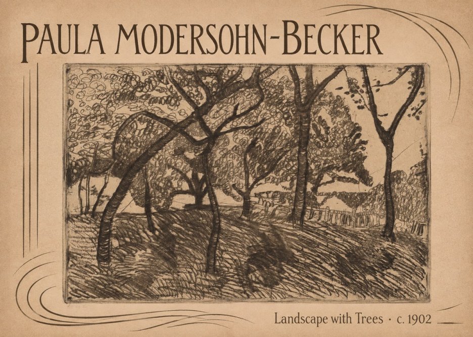 Paula Modersohn-Becker Landscape with Trees No2 - Plakát