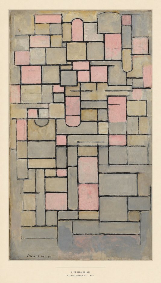 Piet Mondrian Composition 8 No6 - Plakát