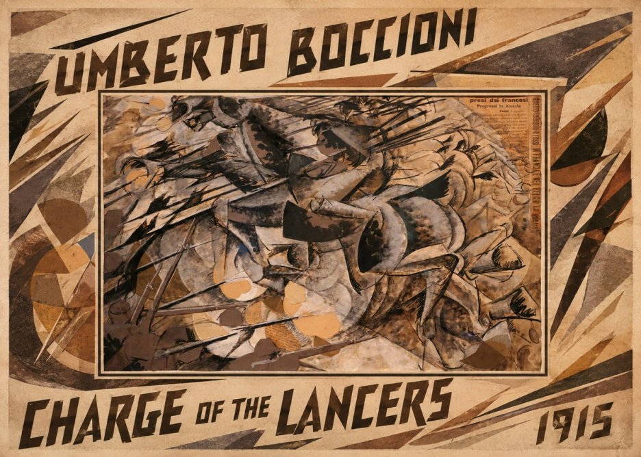 Umberto Boccioni Charge of the Lancers No1 - Plakát