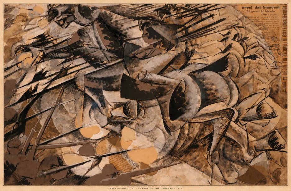 Umberto Boccioni Charge of the Lancers No6 - Plakát