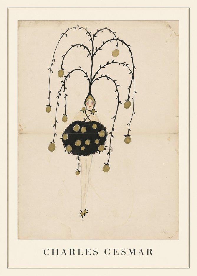 Charles Gesmar Figure with Hanging Orbs No4 - Plakát