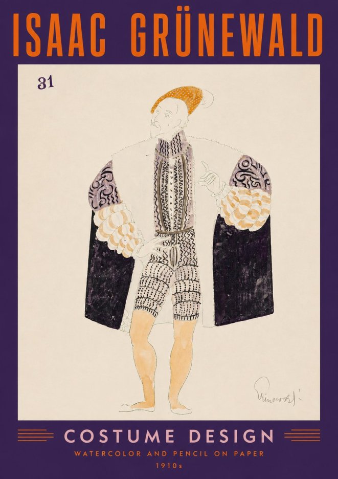 Isaac Grünewald Costume Design for Theatre No2 - Plakát