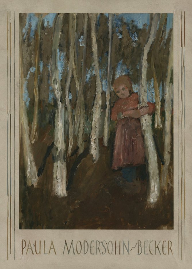 Paula Modersohn-Becker Girl in a Birch Forest No1 - Plakát