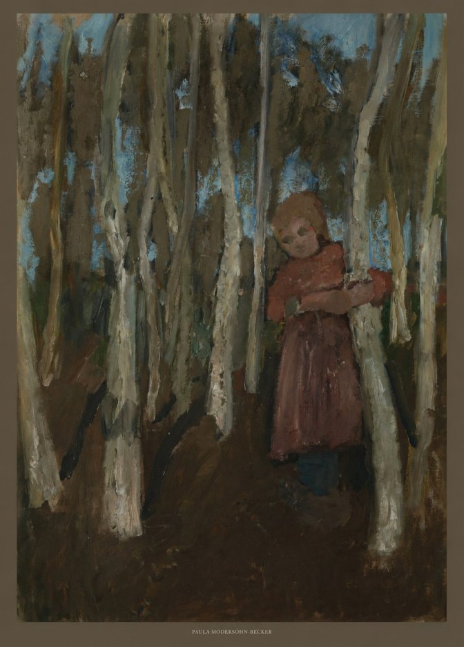 Paula Modersohn-Becker Girl in a Birch Forest No6 - Plakát