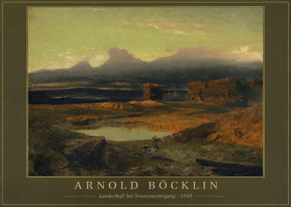 Arnold Böcklin Landschaft Bei Sonnenuntergang No1 - Plakát