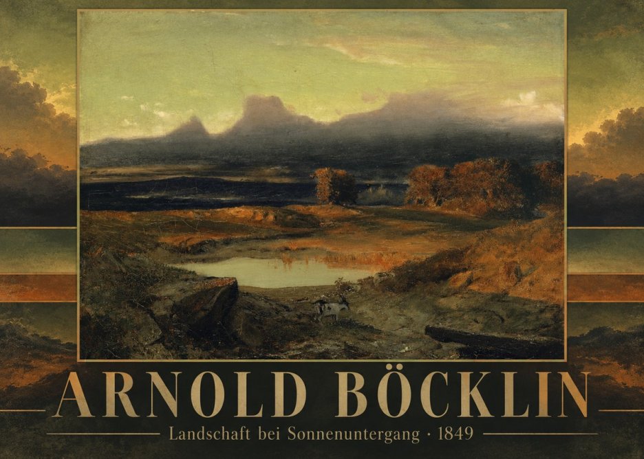 Arnold Böcklin Landschaft Bei Sonnenuntergang No5 - Plakát