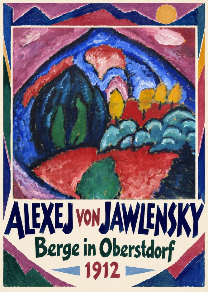Alexej von Jawlensky Berge in Oberstdorf No1 - Plakát