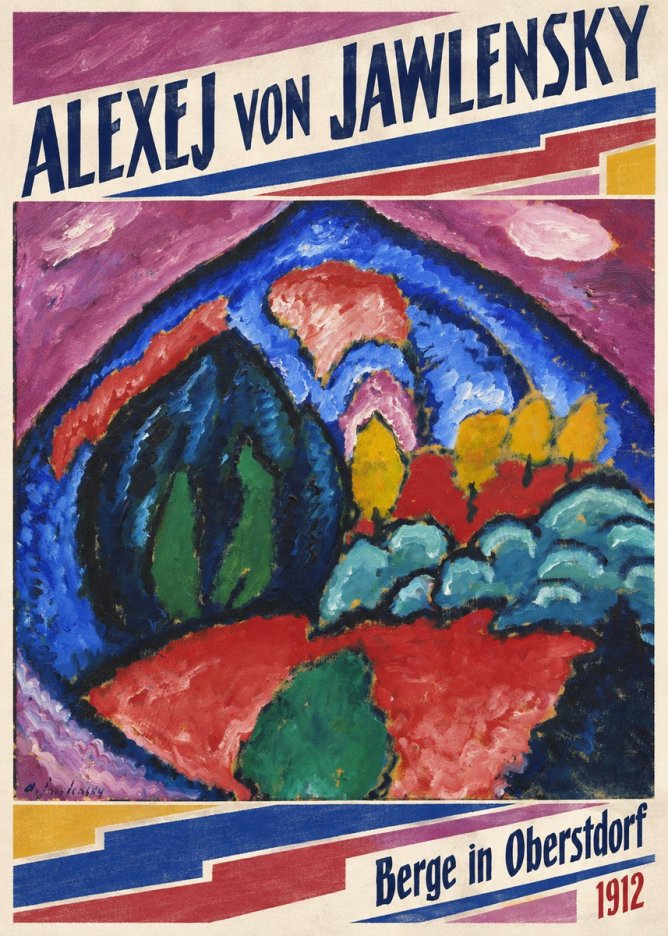 Alexej von Jawlensky Berge in Oberstdorf No6 - Plakát