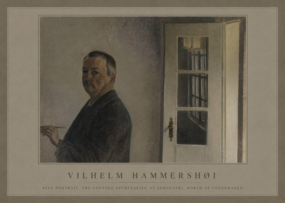 Vilhelm Hammershøi Self-portrait. the Cottage Spurveskjul at Sorgenfri, North of Copenhagen No1 - Plakát