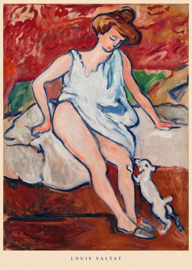 Louis Valtat Woman with a Dog No5 - Plakát
