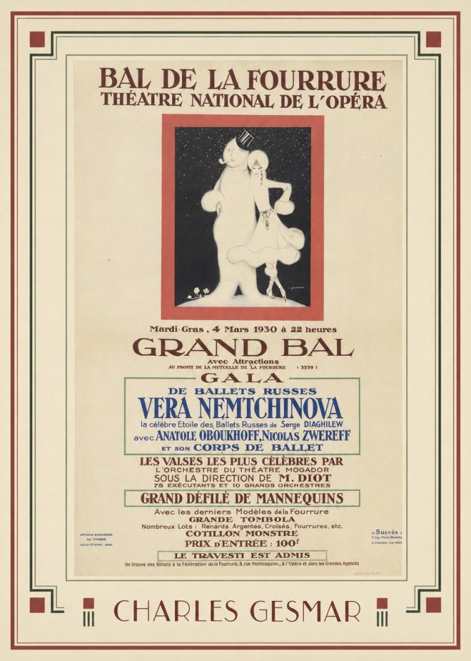 Charles Gesmar Bal De La Fourrure III No1 - Plakát