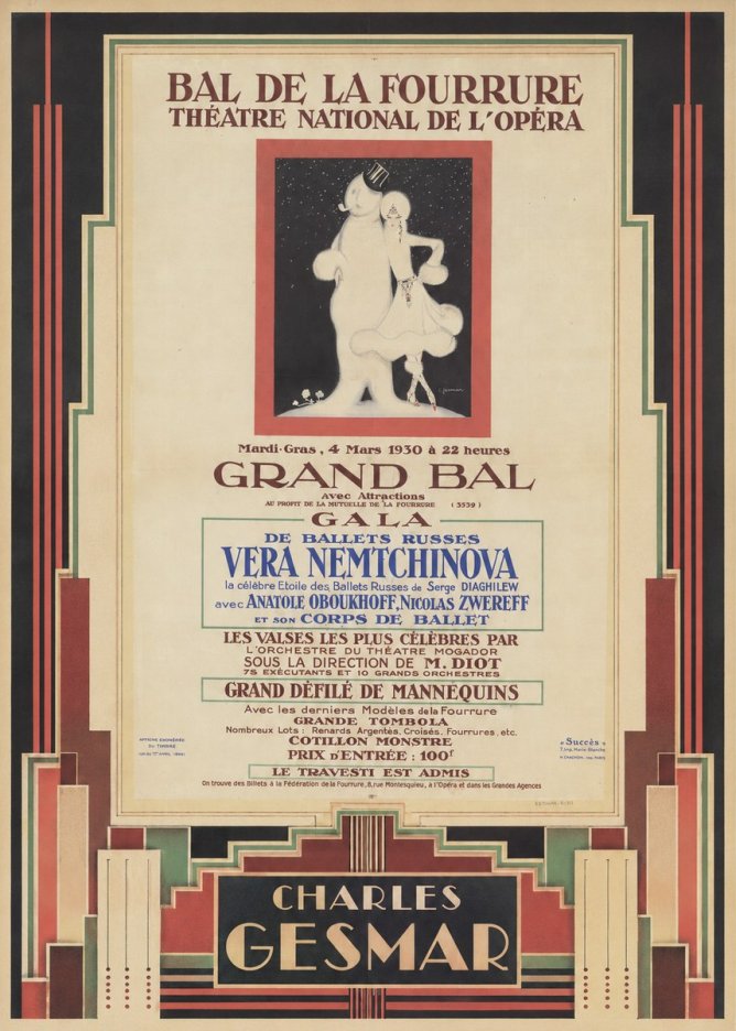 Charles Gesmar Bal De La Fourrure III No4 - Plakát