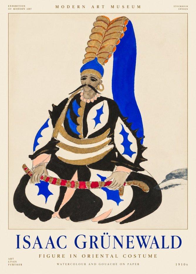 Isaac Grünewald Figure in Oriental Costume No1 - Plakát