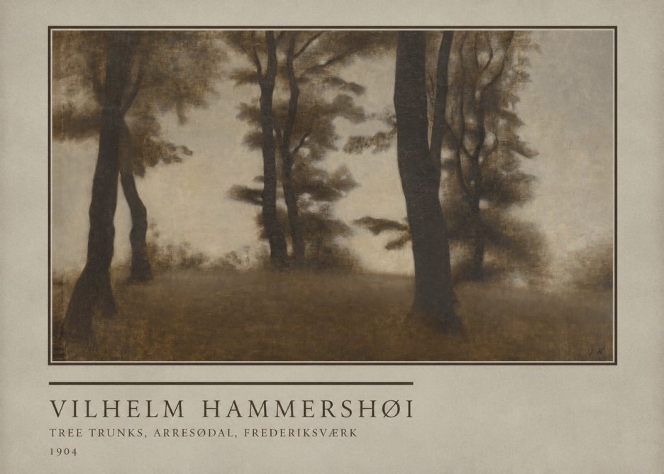 Vilhelm Hammershøi Tree Trunks, Arresødal, Frederiksværk No1 - Plakát