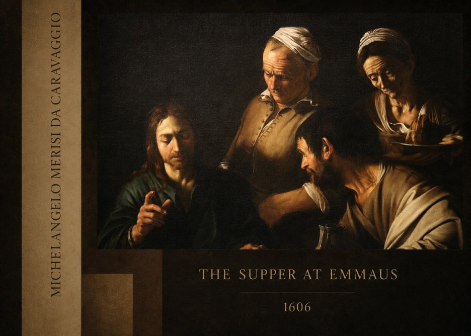 Michelangelo Merisi da Caravaggio The Supper at Emmaus I No3 - Plakát