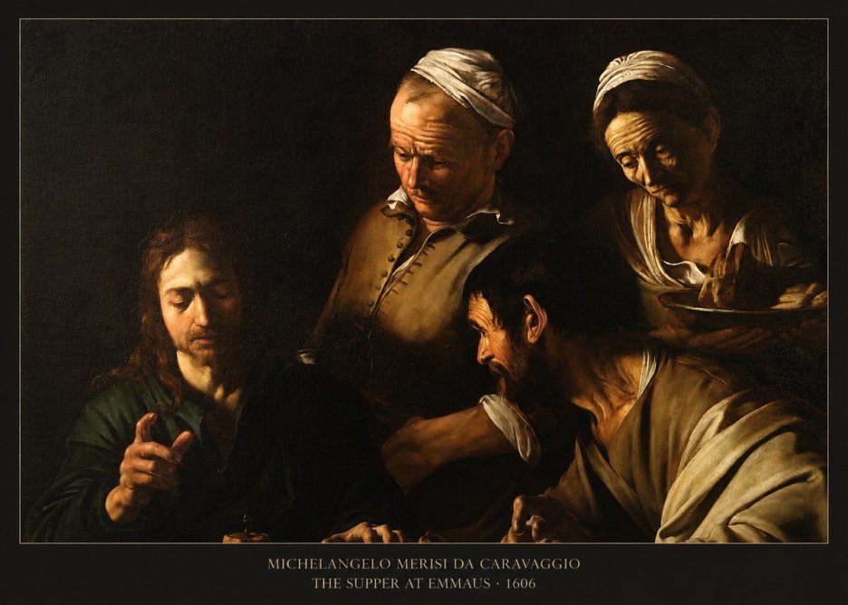 Michelangelo Merisi da Caravaggio The Supper at Emmaus I No6 - Plakát