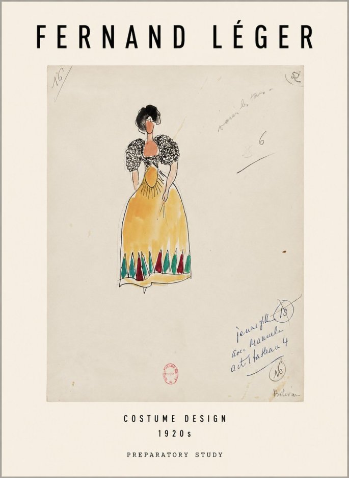 Fernand Léger Costume Design 1920S Preparatory Study No1 - Plakát
