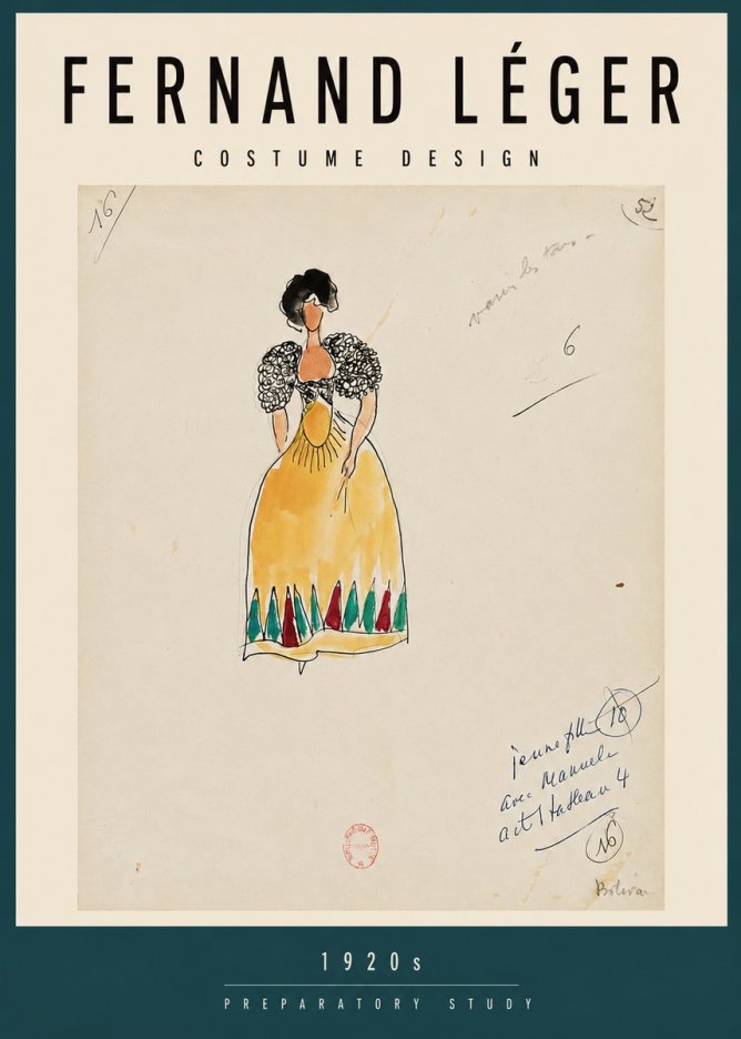 Fernand Léger Costume Design 1920S Preparatory Study No3 - Plakát
