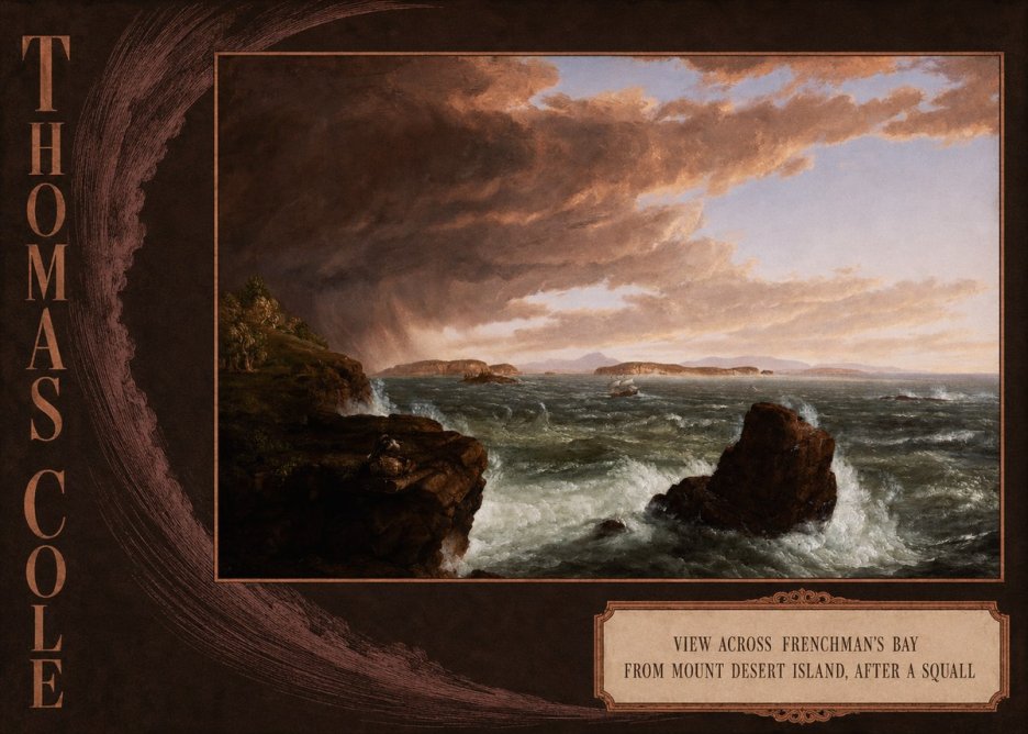 Thomas Cole View Across Frenchman's Bay from Mount Desert Island, After a Squall II No4 - Plakát