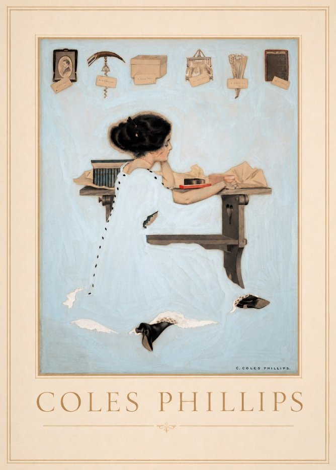 Coles Phillips Thinking of Him No1 - Plakát