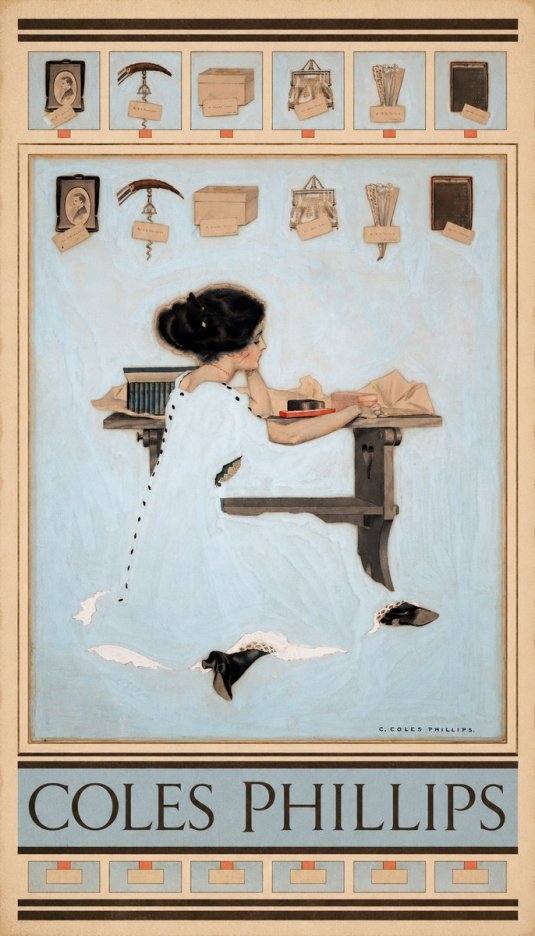 Coles Phillips Thinking of Him No6 - Plakát
