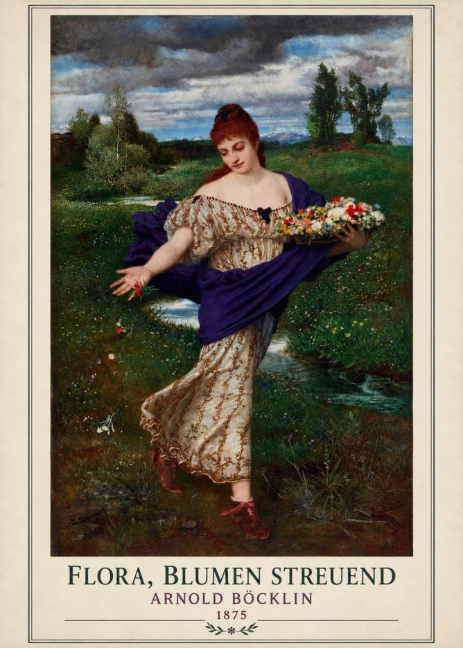 Arnold Böcklin Flora, Blumen Streuend II No1 - Plakát