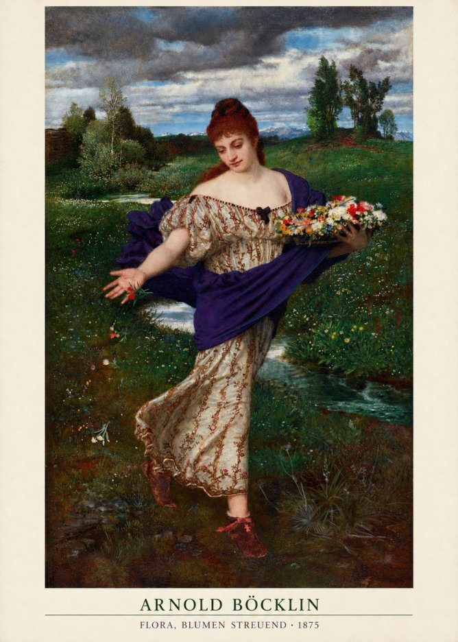 Arnold Böcklin Flora, Blumen Streuend II No2 - Plakát