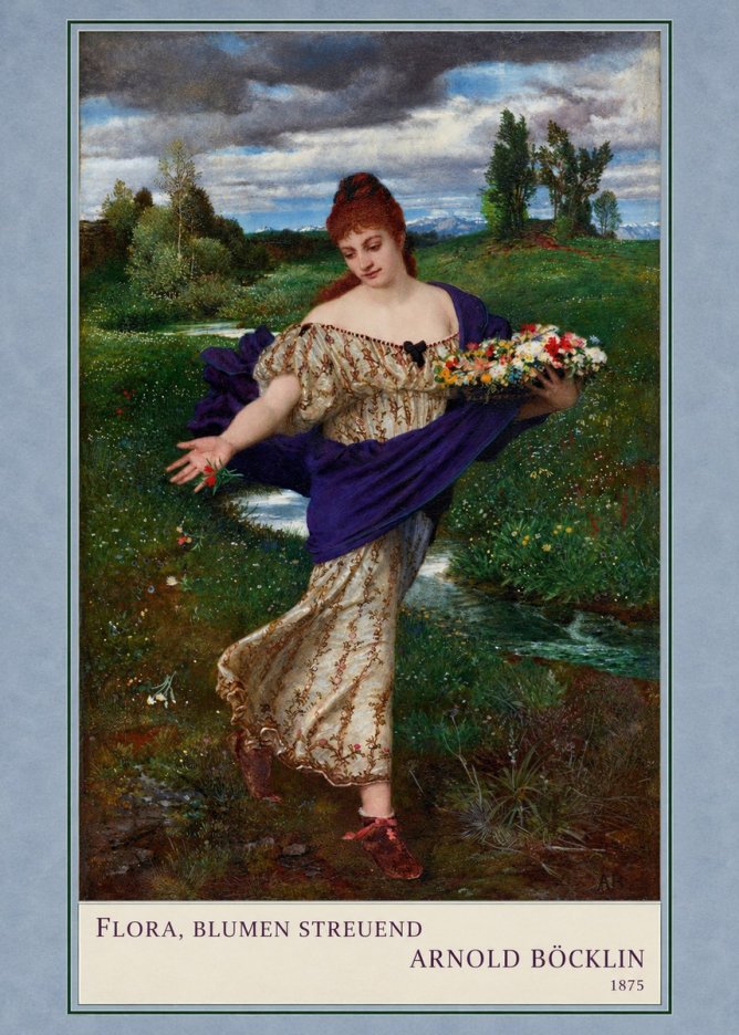 Arnold Böcklin Flora, Blumen Streuend II No3 - Plakát