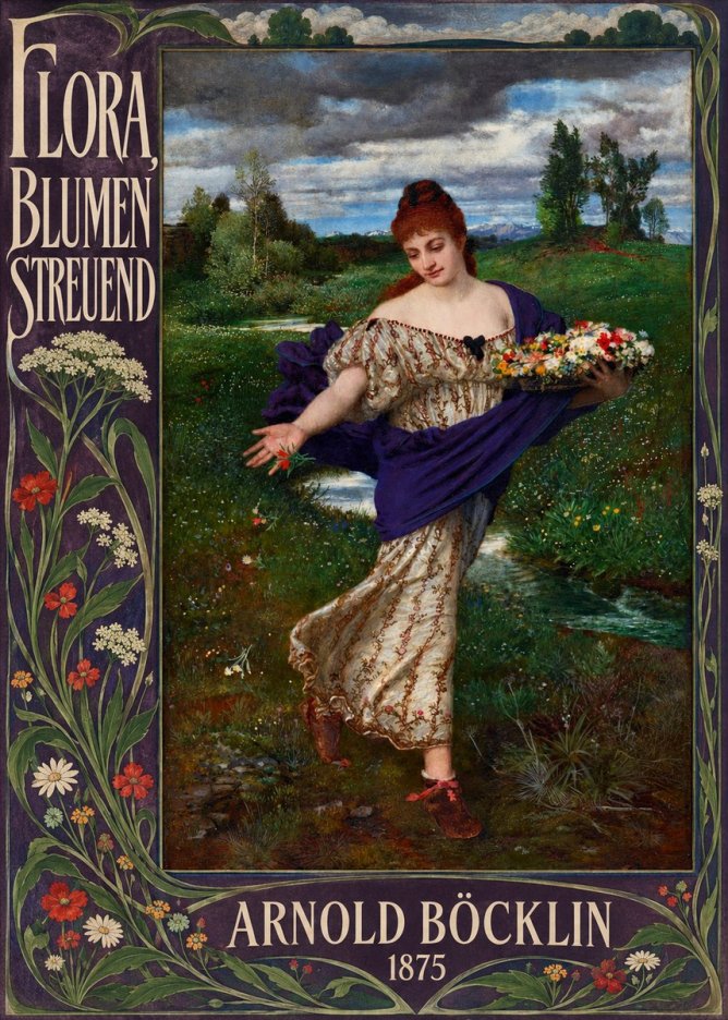 Arnold Böcklin Flora, Blumen Streuend II No5 - Plakát