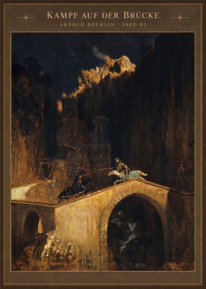 Arnold Böcklin Kampf Auf Der Brücke No4 - Plakát