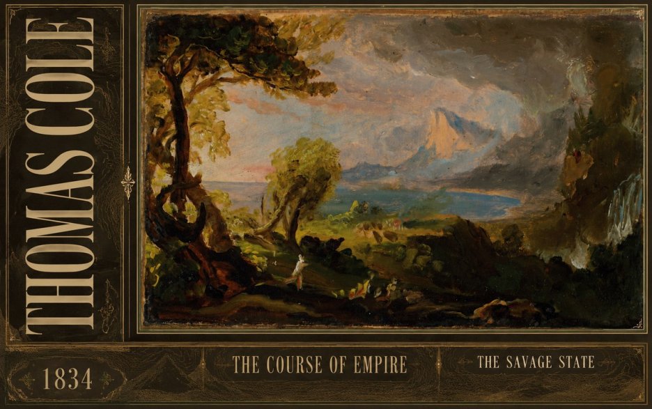 Thomas Cole The Course of Empire: the Savage State II No3 - Plakát