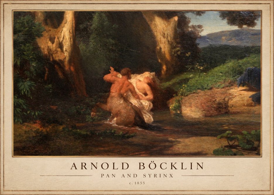 Arnold Böcklin Pan and Syrinx No1 - Plakát