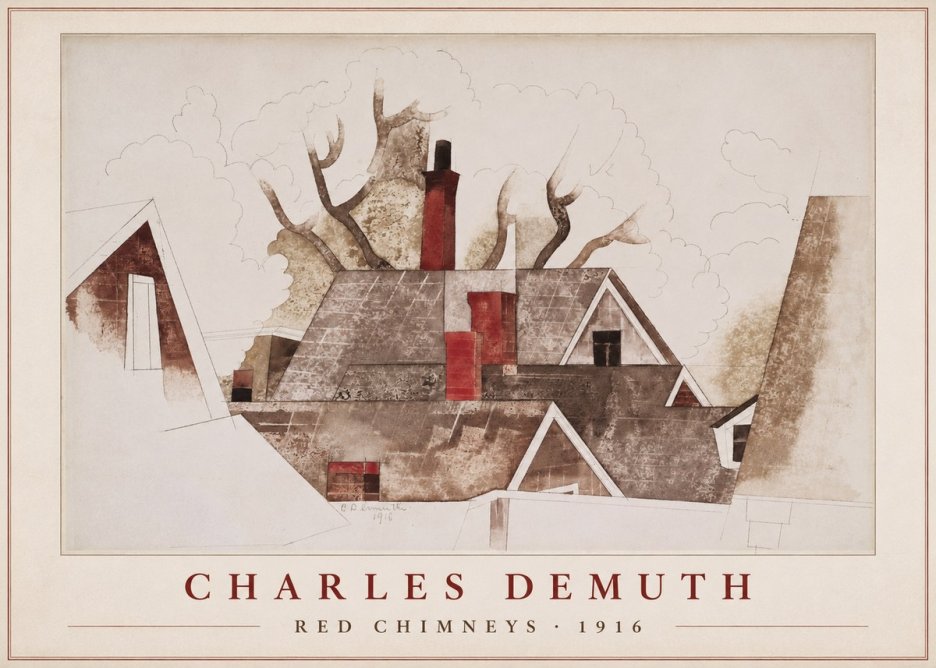 Charles Demuth Red Chimneys No1 - Plakát