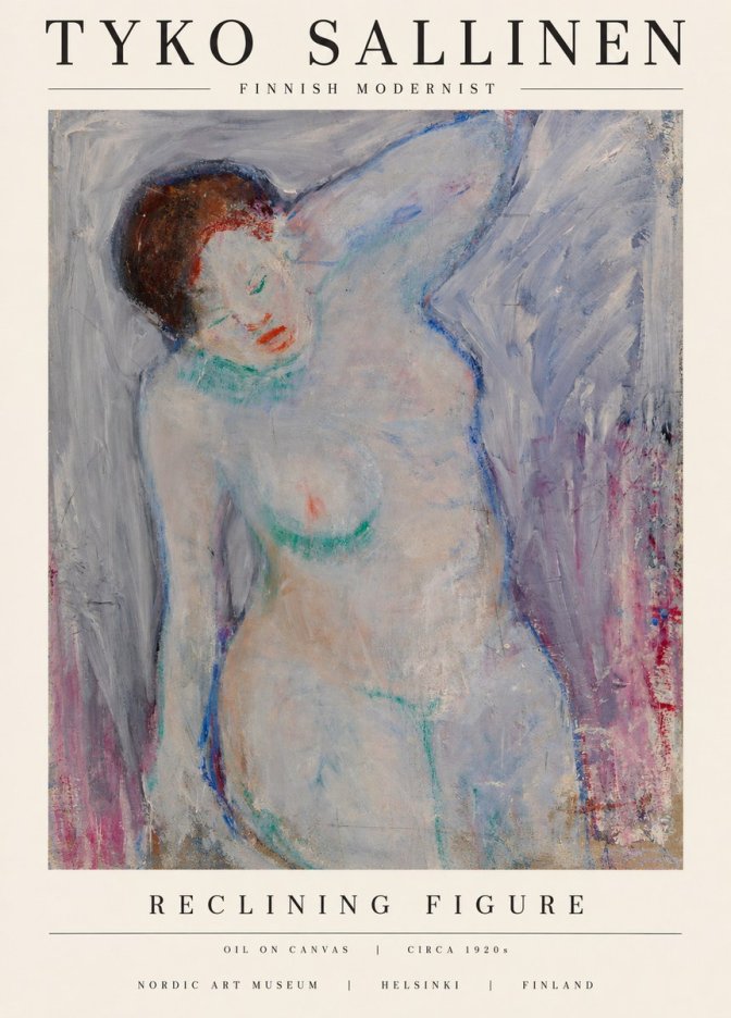 Tyko Sallinen Reclining Figure No1 - Plakát