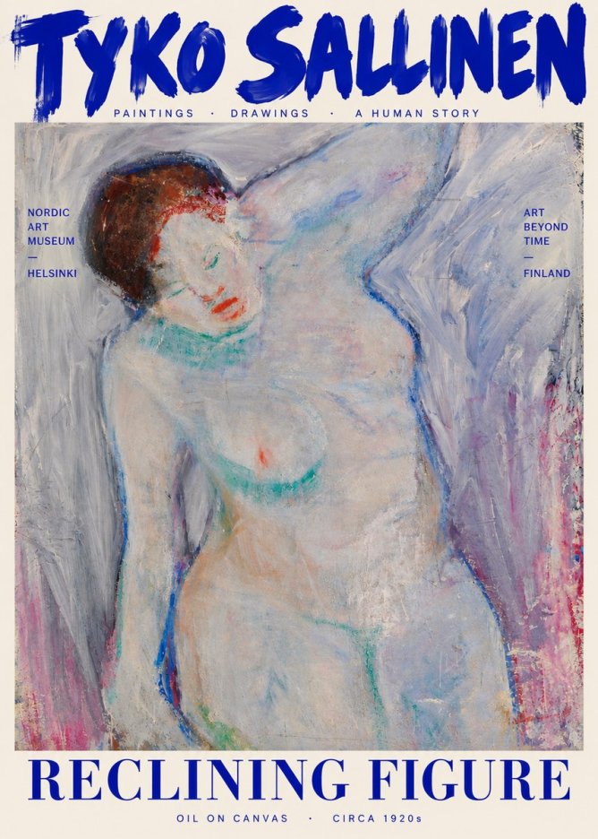 Tyko Sallinen Reclining Figure No3 - Plakát