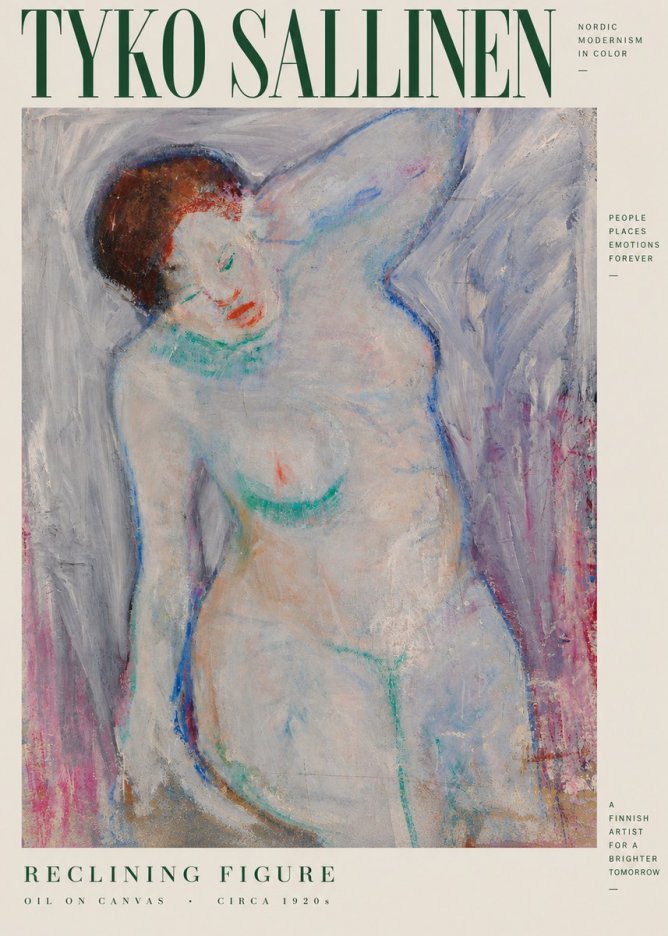 Tyko Sallinen Reclining Figure No4 - Plakát