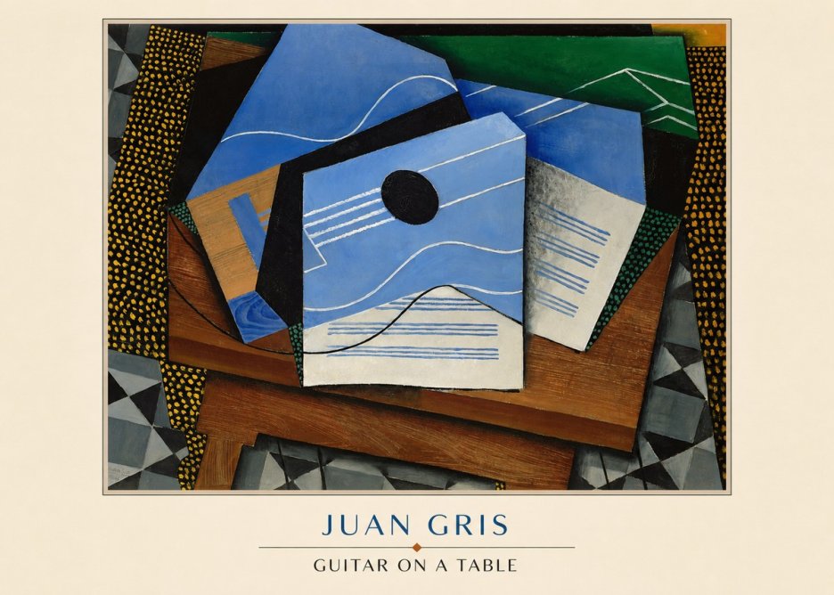 Juan Gris Guitar on a Table No3 - Plakát