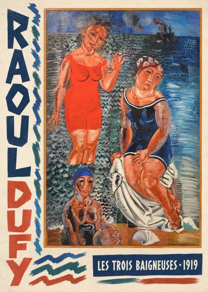 Raoul Dufy Les Trois Baigneuses No4 - Plakát