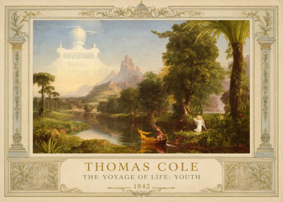 Thomas Cole The Voyage of Life: Youth III No1 - Plakát