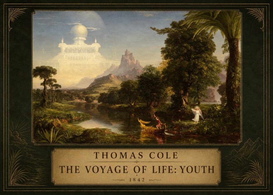 Thomas Cole The Voyage of Life: Youth III No5 - Plakát