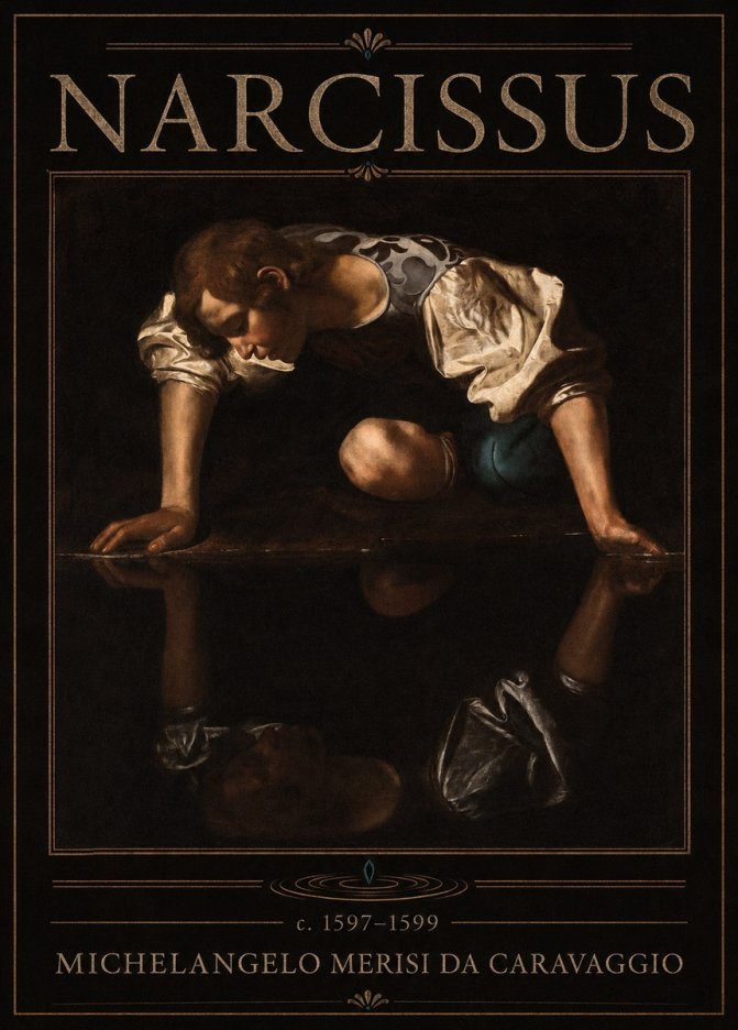 Michelangelo Merisi da Caravaggio Narcissus II No6 - Plakát