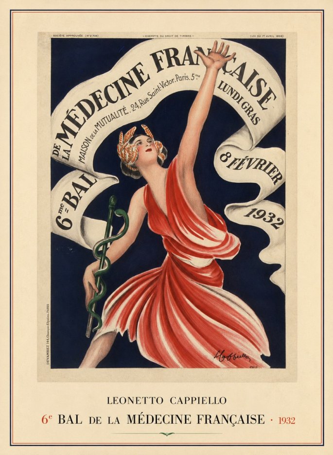Leonetto Cappiello 6E Bal De La Médecine Française - 1932 No3 - Plakát