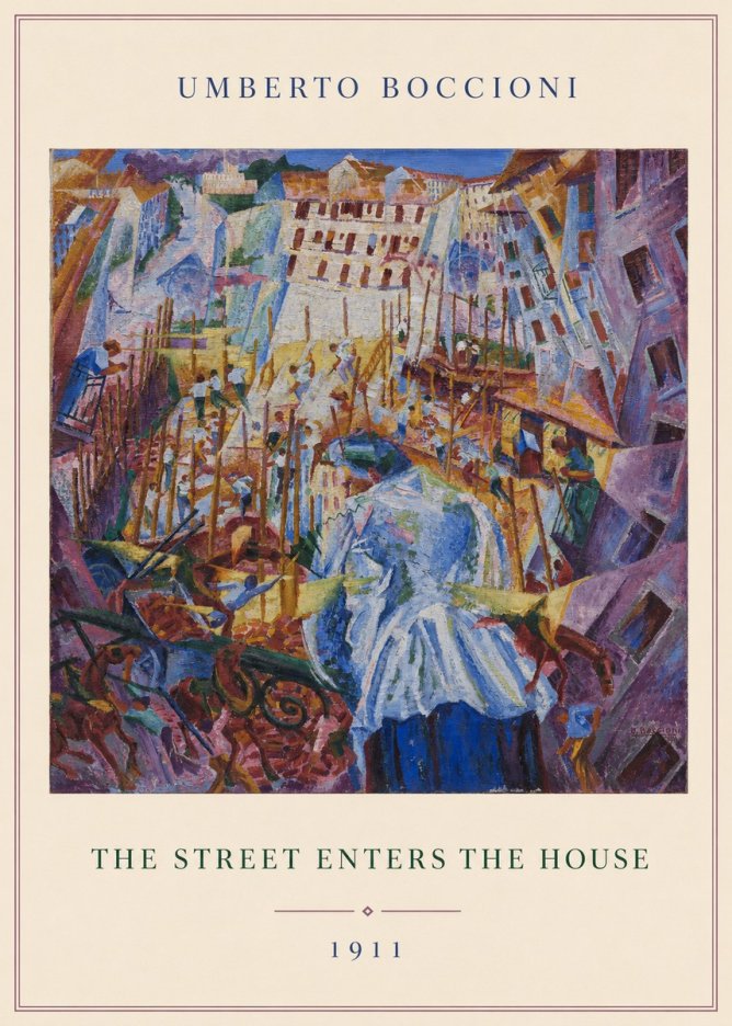 Umberto Boccioni The Street Enters the House No3 - Plakát